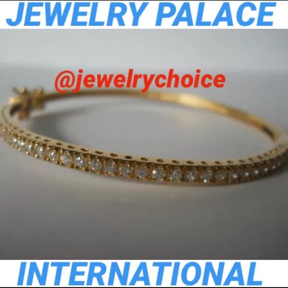 🆕14K Gold Filled Eleganti Tennis Cubic Zirconia Bangle. - Picture 9 of 12